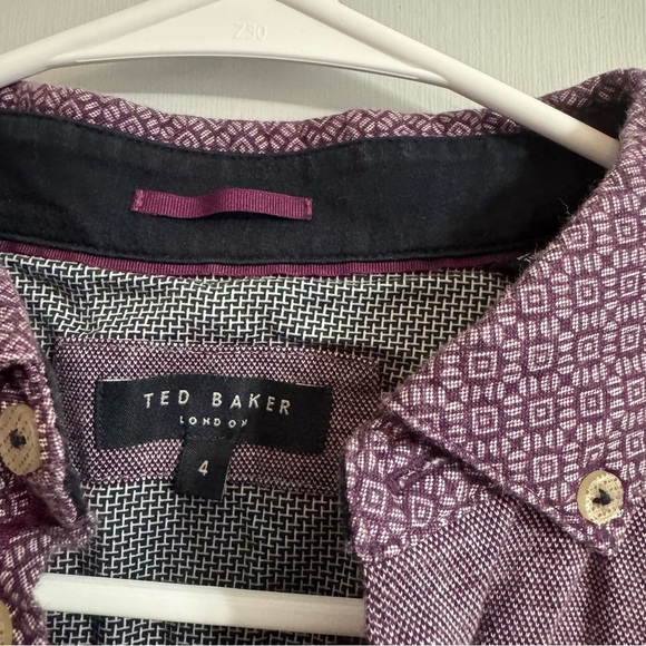 Ted Baker London Purple Polo Shirt Short Sleeve Size 4 Small - Picture 3 of 10